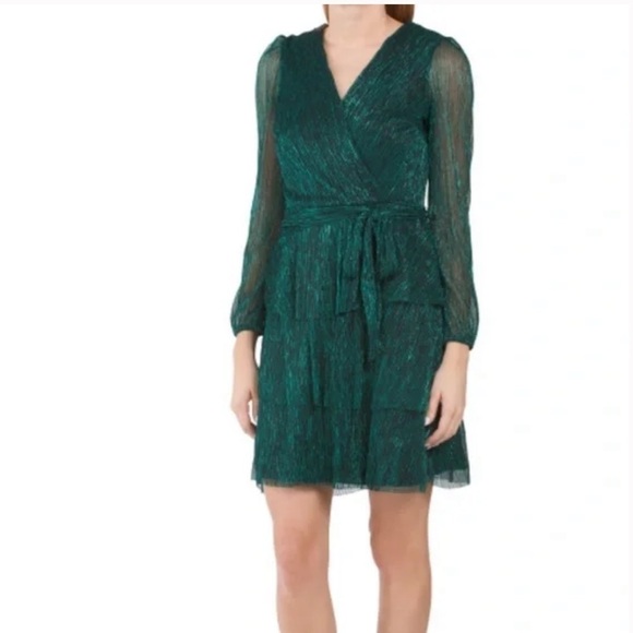 Rachel Zoe Metallic Green Dress L - Picture 1 of 9